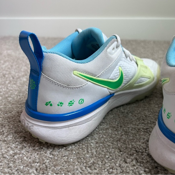 Nike Air Zoom Diamond Elite Turf White/Blue/Aquarius Blue Size 7.5 FQ7942-100 - Picture 8 of 15